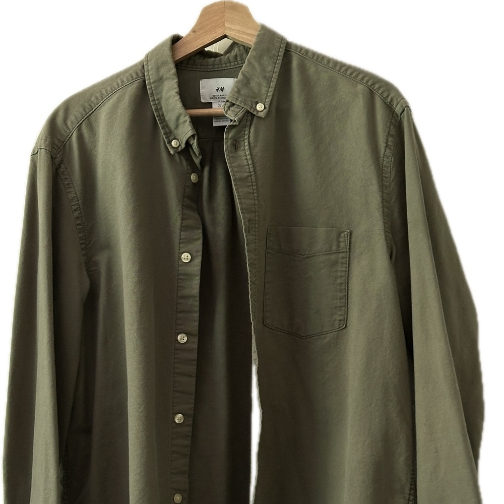 H&M Olive Green Button-Down Shirt